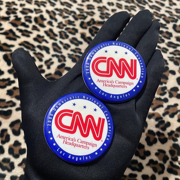 CNN 2000 Democratic National Convention 🇺🇸 Button Pin Pinback Vintage Y2K LA - Picture 10 of 11